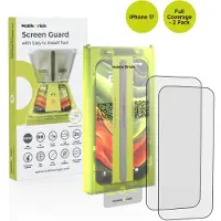 Mobile Origin Screen Guard für Apple iPhone 17 / Schutzglas mit Applikator / 2 Stück (2 pcs, Apple iPhone 17), Téléphone portable : film de protection, Transparent, Noir