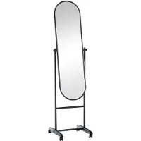 CLP Miroir sur pied Nane ovale, à pied pivotant, noir