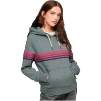 Superdry pour femme. W2011964A Sweat à capuche Rainbow à rayures bleu (XS), Casuel, Coton