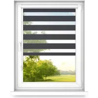 Time4blinds – Store Occultant sans Percage – Store Enrouleur – Adhésive, Cassette Aluminium – Anthracite, 600x800, À Droite