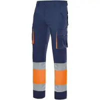 VELILLA Pantalon multipoches bicolore haute visibilité VELLILA Bleu / Orange S