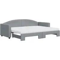 vidaXL Lit de jour extensible avec matelas gris clair 80x200 cm Tissu