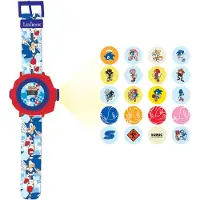 Sonic , SEGA Sonic The Hedgehog, horloge à projection réglable avec écran numérique, projette 20 images de Sonic, pour enfants, bleu/rouge, DMW050SN