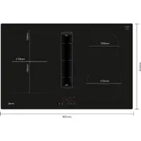 NEFF N 50, Table de cuisson avec hotte aspirante (induction), 80 cm, Pose libre, V58NBS1L0