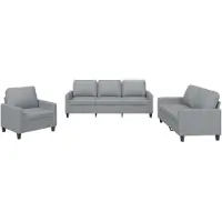 vidaXL Ensemble de canapés 3 pièces avec coussins Tissu gris clair