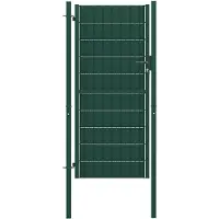 vidaXL Portail De Clôture Pvc Et Acier 100x164 Cm Vert