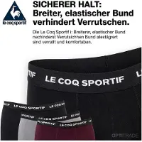 Le coq sportif Hommes, Sous-vêtements, Herren Boxershorts 3er-Pack, Multicolore, Noir, Gris, (Lot de 3, L, M)