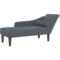 vidaXL Chaise longue avec coussin gris foncé velours