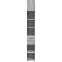 vidaXL Armoire haute étroite Gris Sonoma 30x42,5x225 cm Matériau dérivé du bois