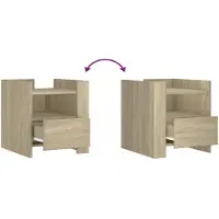 vidaXL Table de chevet chêne sonoma 45x50x50 cm bois d’ingénierie