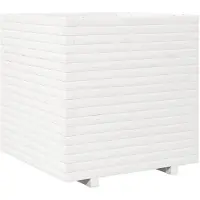 vidaXL Jardinière blanc 70x70x72 cm bois de pin massif