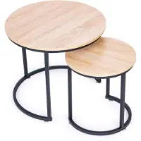 Northix Lot de 2 tables basses rondes design Loft