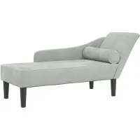 vidaXL Chaise longue avec coussin velours gris clair