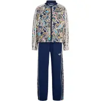 Adidas Originals Survêtement 'SST LOOSE CROPPED TRACK SUIT' bleu marine / bleu clair / jaune / blanc