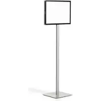 Durable Panneau d'affichage Info Stand Basic, format A3 vertical & horizontal, lisible des deux côtés, 2 cadres d'information DURAFRAME MAGNETIC, kit de montage inclus, métal