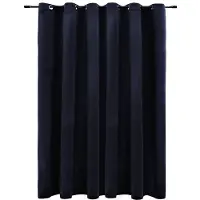 vidaXL Rideau occultant avec anneaux en métal Velours Noir 290x245 cm