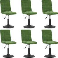 vidaXL Chaise de salle à manger 6 pcs. Pivotant Vert foncé Velours