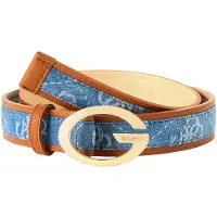 GUESS Ceinture 'CAMDEN' bleu denim / marron