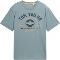 Tom Tailor T-Shirt gris / gris clair / orange
