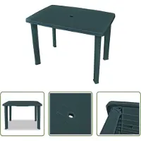 The Living Store Table de jardin vert 101 x 68 x 72 cm plastique