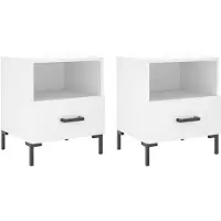 vidaXL Tables de chevet 2 pcs blanc 40x35x47,5 cm bois d’ingénierie