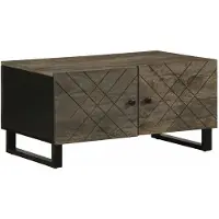vidaXL Table basse noire 80x50x40 cm en bois massif de manguier