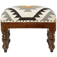 Homescapes Repose-Pieds Rectangulaire En Laine Kilim Agra