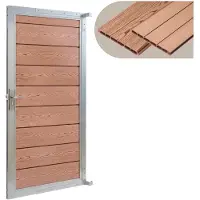 Neu.holz Portail de jardin « Segovia » 180 x 90 cm, WPC, aspect bois brun