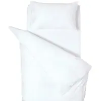 Homescapes Linge de lit pour enfants, blanc avec rayures satinées, 100 % coton, densité de fils 330