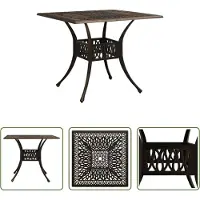 The Living Store - Table de jardin Bronzen 90 x 90 x 73 cm en fonte d'aluminium