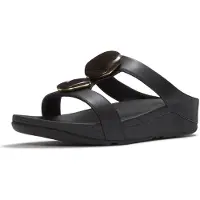 FitFlop pour femme. A2K-001 Sandales Fino Marbled-Stone H-Bar Slides noir (40), 3 à 5 cm, Aucun, Casuel