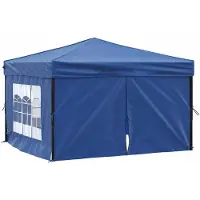 vidaXL Tente de réception pliable avec parois latérales bleu 3x3 m