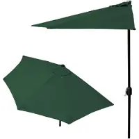 Northio Parasol de jardin parasol semi-mur pour la terrasse 2,7 m vert
