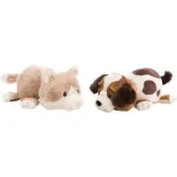 Nici Peluche chat et chien, 25 cm, réversible