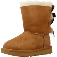 Ugg unisex pour enfant. 1017394T Bottes en cuir Bailey Bow II marron (30), Plat, Aucun, Casuel, mode enfantine