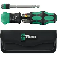 Wera 05051516001 Kraftform Kompakt 26 RA-R Tournevis À Embout Interchangeable Dans Un Étui - 6 En 1 Multi-embouts - Avec Fonction Cliquet