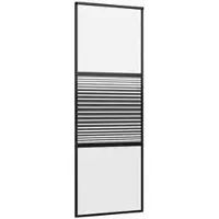 vidaXL : Porte en verre, 76 x 2 x 205 cm, aluminium, noire