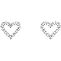 Daniel Wellington - Glittering steel earrings Heart with cubic zirconia Mirelle DW00401610, (Acier inoxydable)