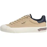 Pepe Jeans Baskets basses 'Taylor Break' beige / crème / bleu foncé / rouge sang