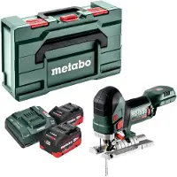 Metabo Scie sauteuse sans fil STA 18 LTX 150 BL 18 V 150 mm sans balais + 2 batteries LiHD 5,5 Ah + chargeur + Metabox