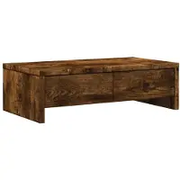 vidaXL Support d'écran avec tiroirs chêne fumé 50x27x15 cm