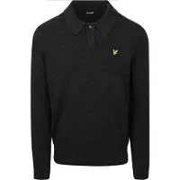 Lyle & Scott Longsleeve Poloshirt Laine d'Agneau Noir