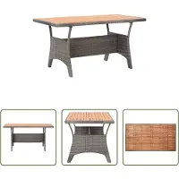 The Living Store Table de jardin Gris 120x70x66 cm Acacia massif