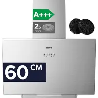 CIARRA Hotte de cuisine A+++ 650 m³/h Hotte d'aspiration 60 cm Hotte inclinée sans tête LED VMS6762A
