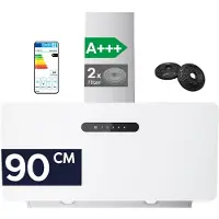 CIARRA Hotte aspirante 90 cm A+++ 650 m³/h WIFI + APP, Touch Control Booster VM9736KW