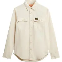 Superdry Cotton Workwear Long Sleeve Shirt Beige XL Homme