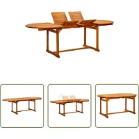The Living Store Table de jardin à manger (160-240)x100x75 cm en acacia massif
