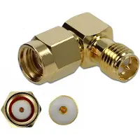 DeLOCK Adaptateur coudé RP-SMA mâle vers RP-SMA femelle 50 Ohm