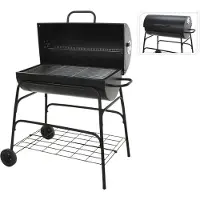 Progarden Barbecue - - Grande surface de cuisson 71x35 cm – Hauteur 100 cm – Noir