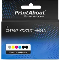 PrintAbout Cartouche compatible pour HP C9370/71/72/73/74+9403A - Noir + 5 couleurs - Multipack